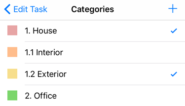 Screenshot of assigning multiple categories